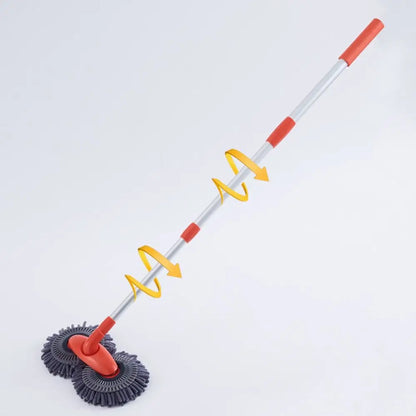 Car Wash Mop Long Handle Retractable Washing Cleaning Brush Double Microfiber Soft 360° Rotation Scratch-Free for Boat RV Truck