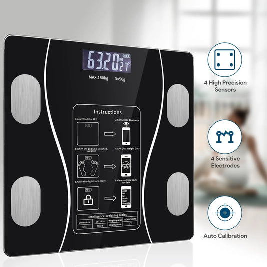 Body Fat Scale Smart Wireless Digital Bathroom Weight Scale USB Charging Body Composition Analyzer Bluetooth Bathroom Scale