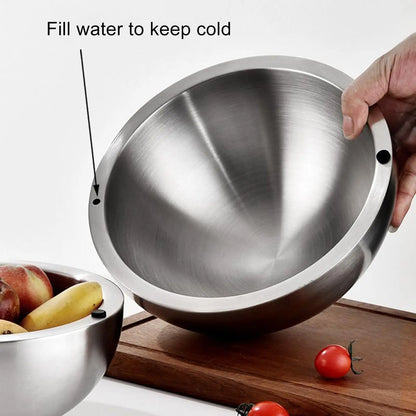 Chilled Serving Bowl Double walled stainless steel thick insulated bowl Insulated Dip Chiller Bowl for Sauces Guacamole Salad