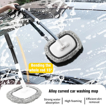 Car Wash Brush Car Cleaning Brush Telescoping Long Handle Mop Soft Hair Chenille Broom Universal Window Wash Auto Accessories