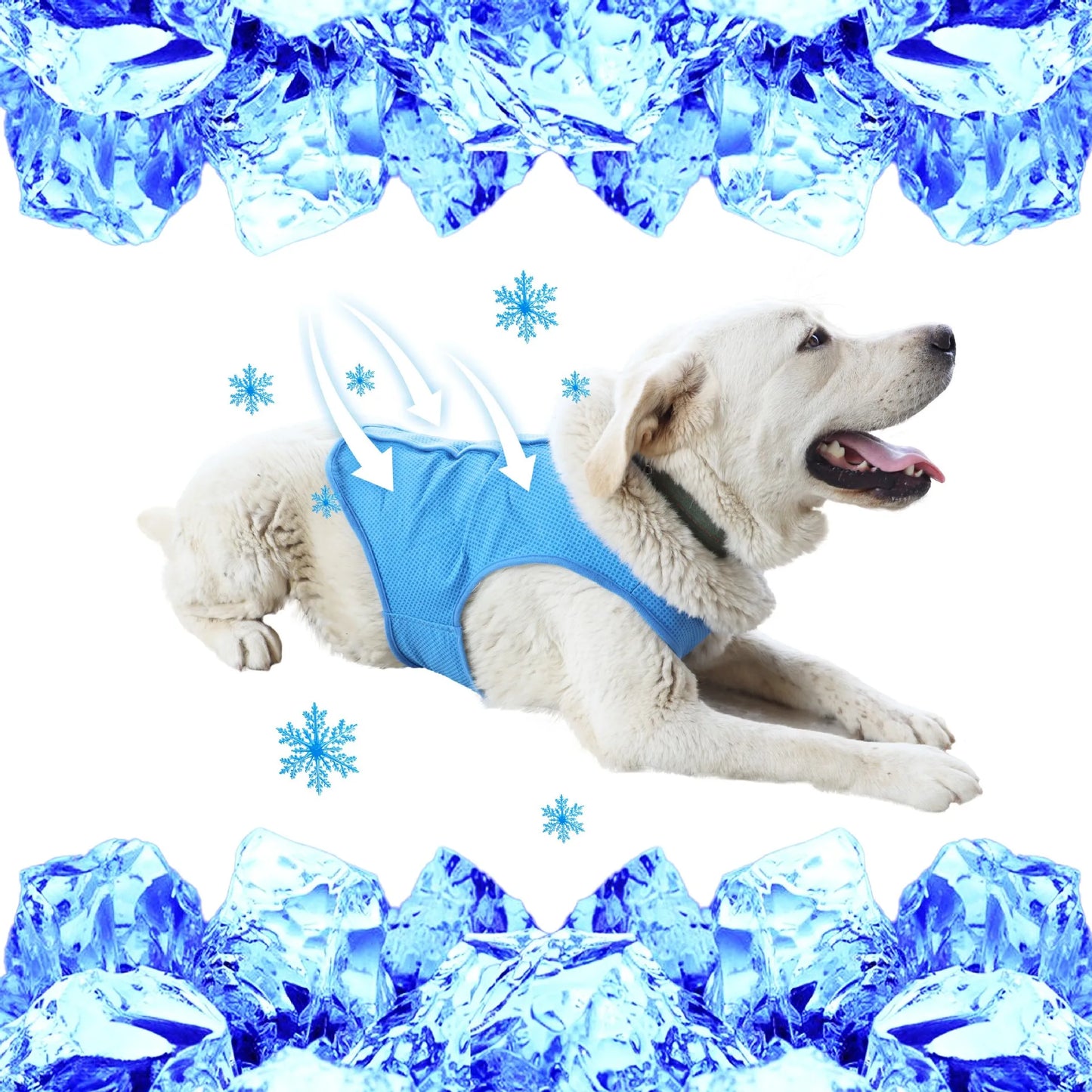 Pet Cooling Vest for Dogs & Cats - Summer Cooling Jacket with Ice Gel Pads, Breathable Heat Relief Gear for Hot Weather