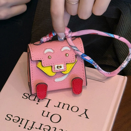 Mini Tiny PU Leather Handbag Decoration Pendant Bag For Airpods 4 3 2 Pro 2 For Galaxy Buds 3 3Pro 2 2Pro/Buds FE Headphone Case