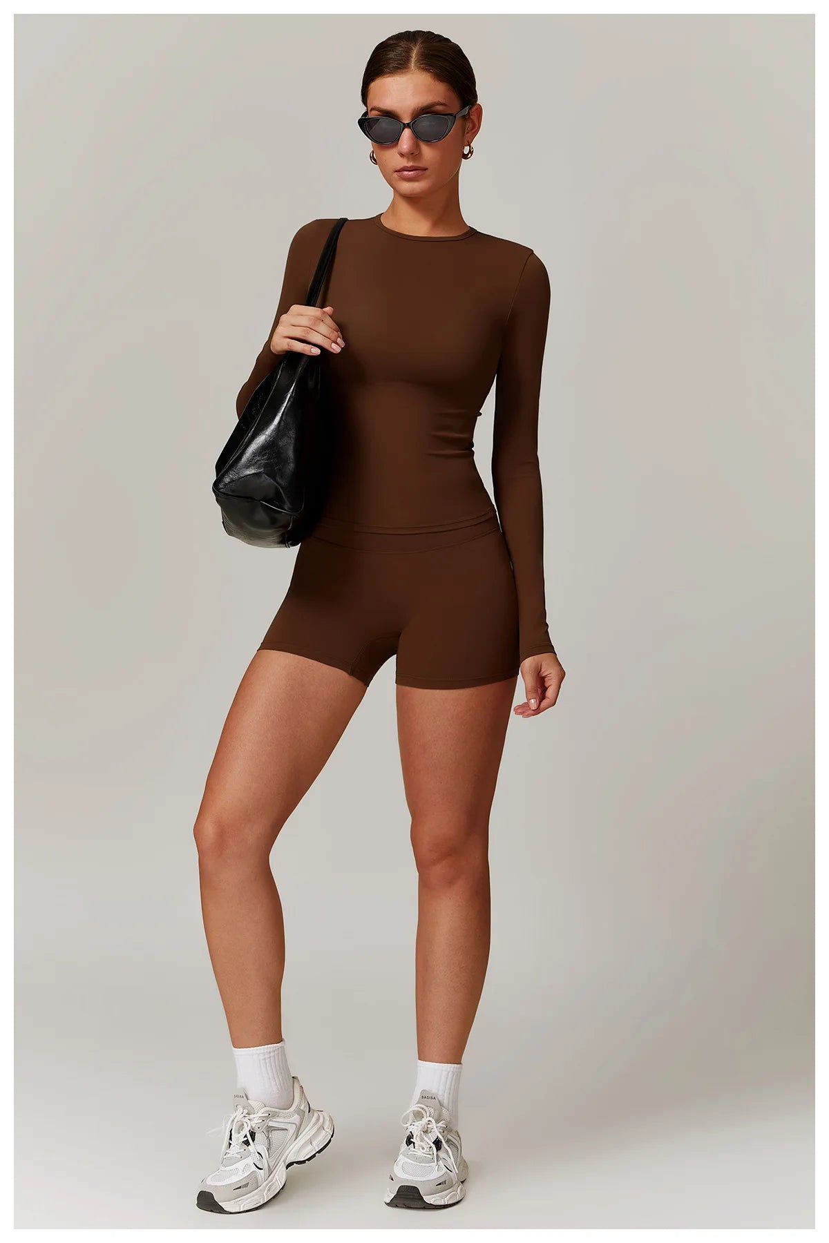 Yoga Sets Women Gym Clothing Fitness Long Sleeve Crop Tops + High Waist Leggings 2PCS Set Workout Sportswear Female Sports Suits