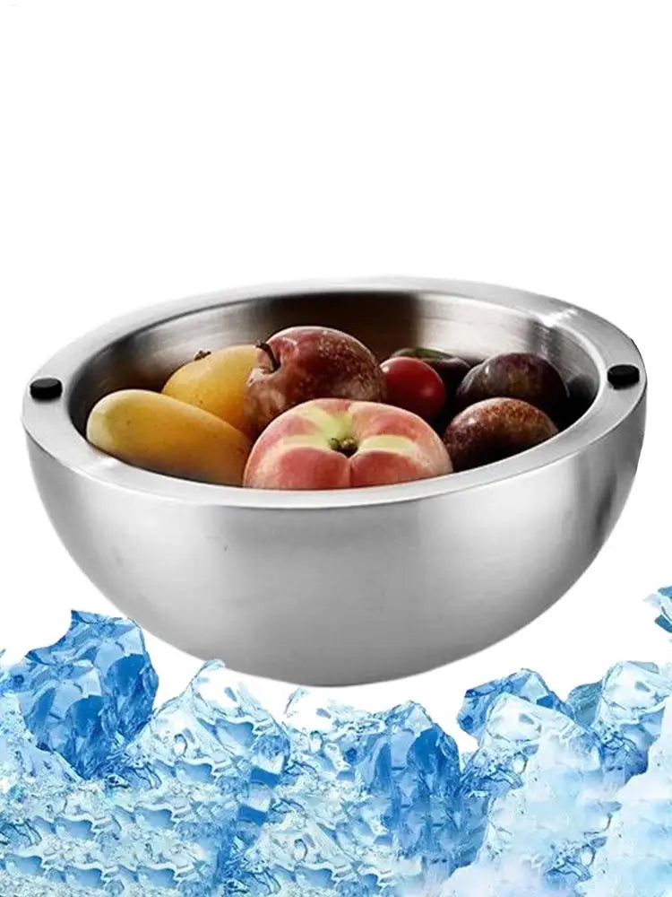 Chilled Serving Bowl Double walled stainless steel thick insulated bowl Insulated Dip Chiller Bowl for Sauces Guacamole Salad