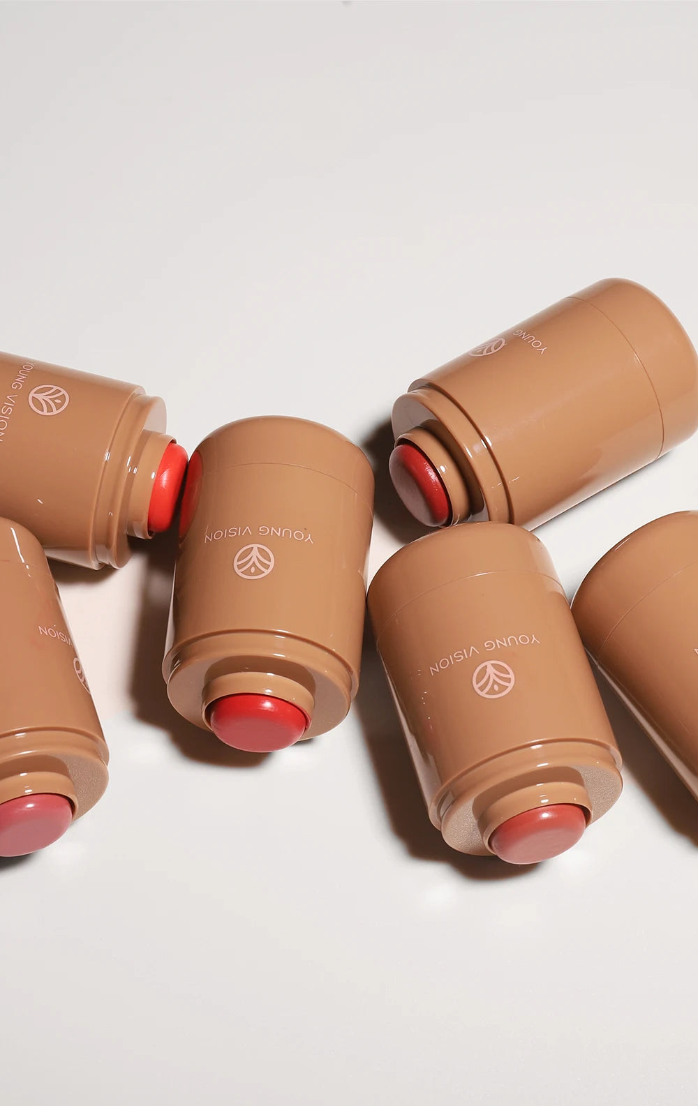 3-in-1 Pocket Blush Stick for Lips Cheeks Eyes, 6 Natural Matte Colors, Hydrating Silky Contour Cream