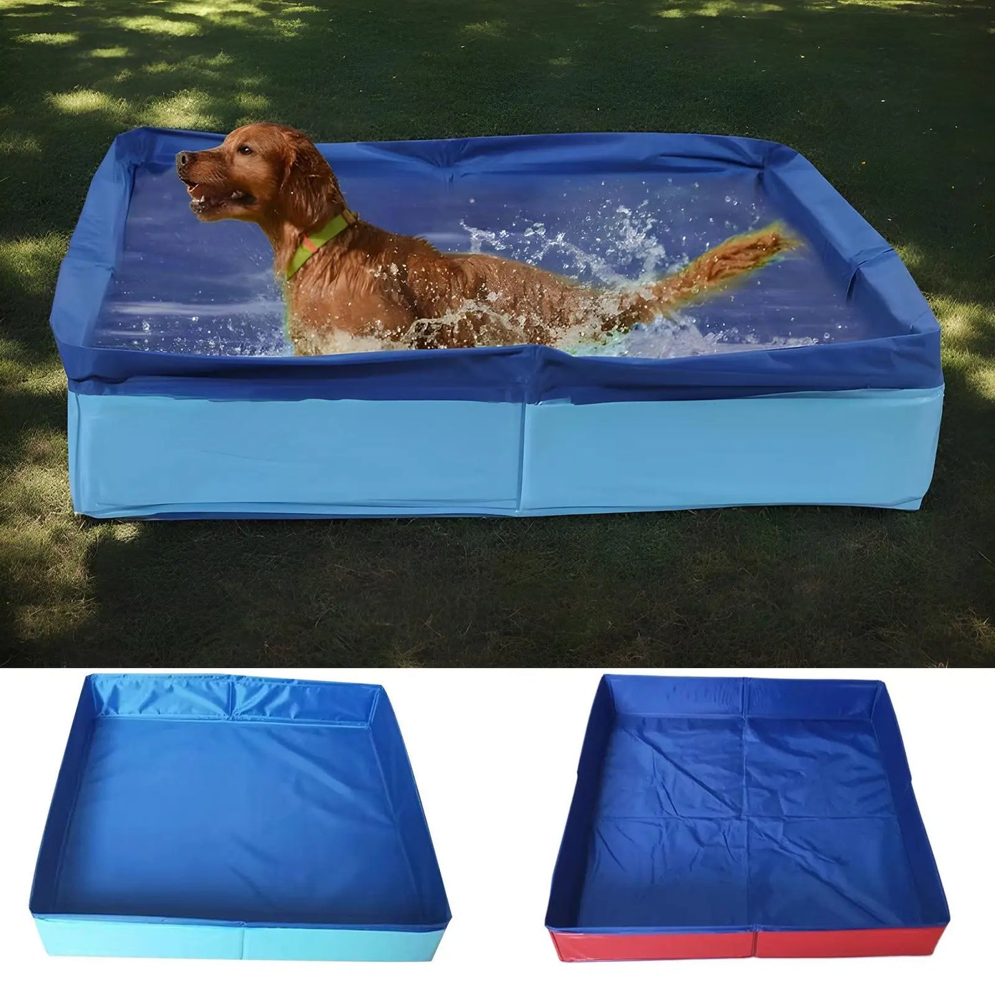 50x50cm PVC Folding Pet Swimming Pool Dog Cat Kiddie Wading Pool Pet Puppy Bathing Tub Summer Outdoor Backyard Water Fun Toys