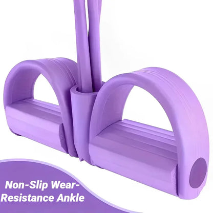 Purple non-slip resistance exercise pedal with foam handles, fitness equipment close-up