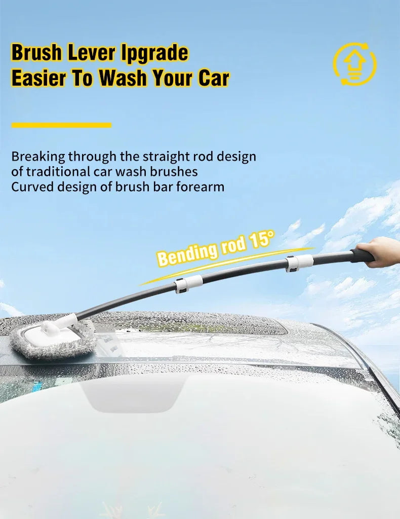 Car Wash Brush Car Cleaning Brush Telescoping Long Handle Mop Soft Hair Chenille Broom Universal Window Wash Auto Accessories