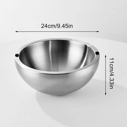 Chilled Serving Bowl Double walled stainless steel thick insulated bowl Insulated Dip Chiller Bowl for Sauces Guacamole Salad