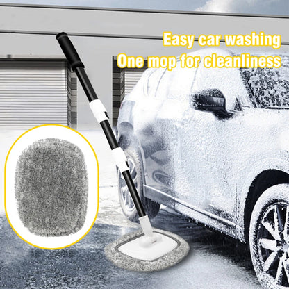 Car Wash Brush Car Cleaning Brush Telescoping Long Handle Mop Soft Hair Chenille Broom Universal Window Wash Auto Accessories