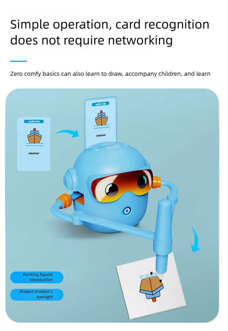 2026 new Educational Drawing Robot For Kids Interactive Learning For Early Childhood Enlightenment Christmas Gift