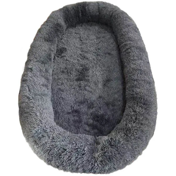Extra Large Orthopedic Foam Dog Bed for Adults Faux Fur Material Popular Long Plush Cover for People and Giant Dogs