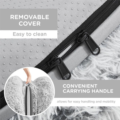 Extra Large Orthopedic Foam Dog Bed for Adults Faux Fur Material Popular Long Plush Cover for People and Giant Dogs