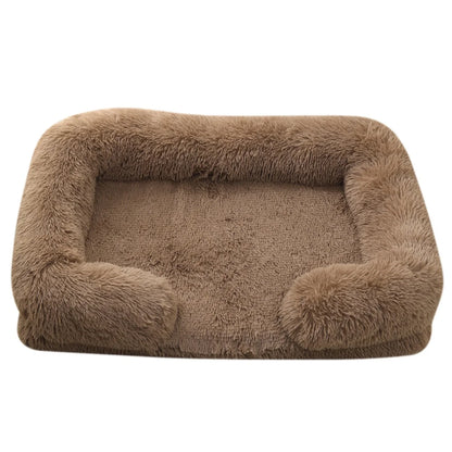 Square Dog Bed Plush Pet Bed Winter Thickened Pad House for Dogs Bed Cat Sofa for Flyffy Dogs Sleeping Bed Sofa Removable Mat