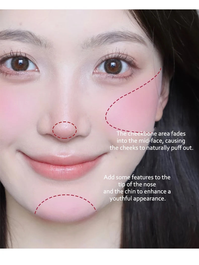 Liquid Blush Contouring Korean Makeup Smoothly Brighten Face Waterproof Natural Nude Peach Pink Rubores Rouge Woman Cute Makeup