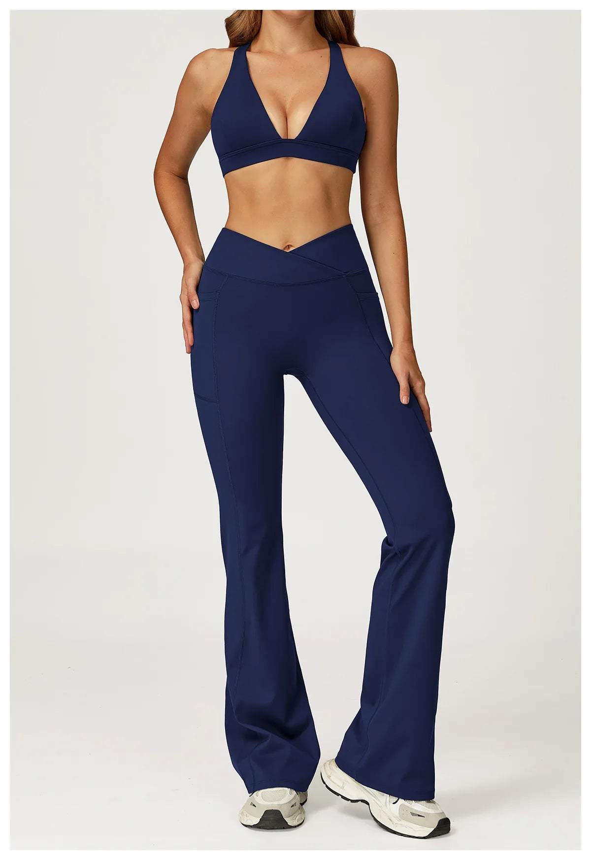 Yoga Set 2 Pieces Workout Outfits Women Clothes Fitness Sportswear Gym Tracksuit High Waist Leggings Sports Bra Athletic Wear