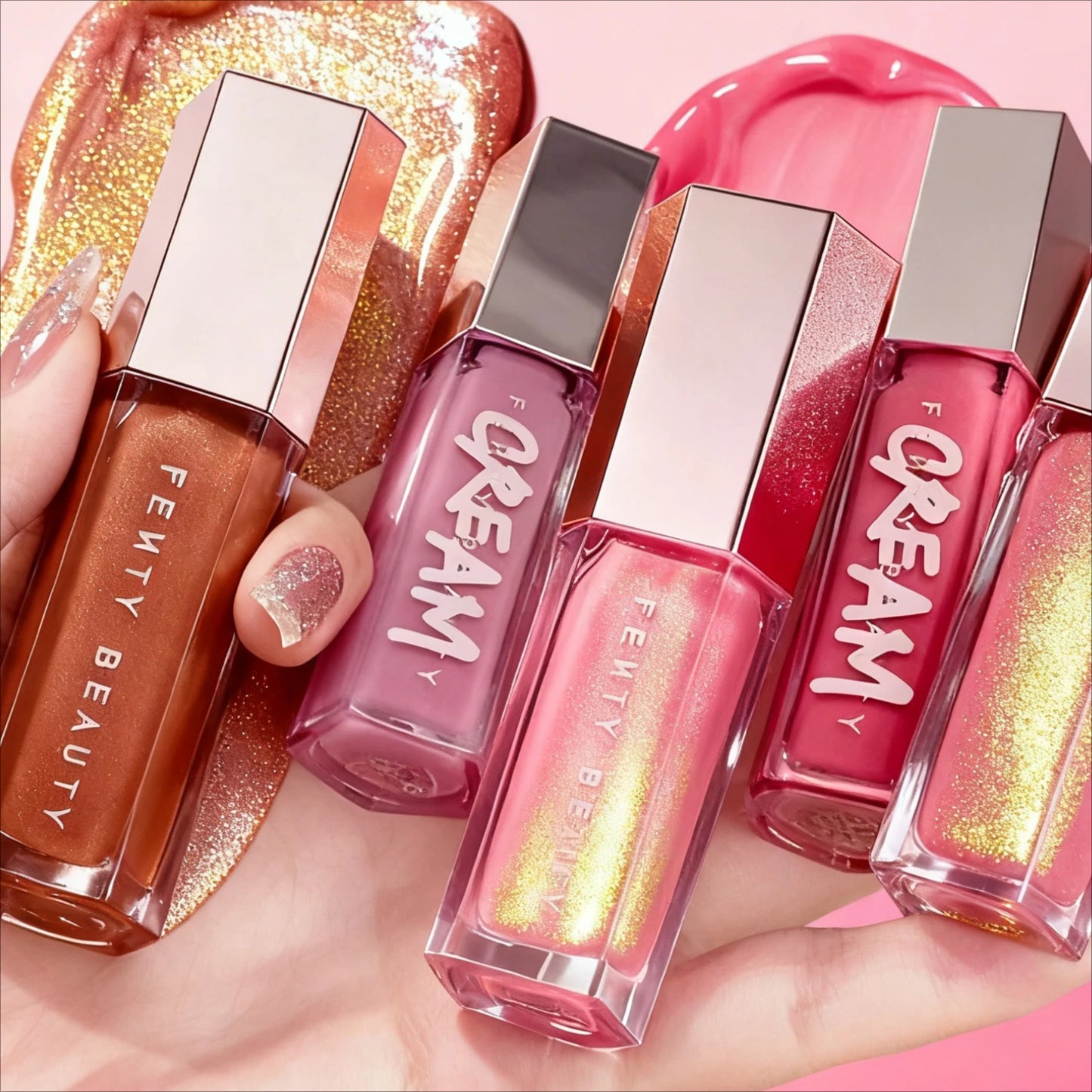 Fashion Fenty Beauty Lip Glaze Moisten Shine Glitter Lip Plumper Makeup For Beginner Liquid Lipstick Female Makeup Cosmetics