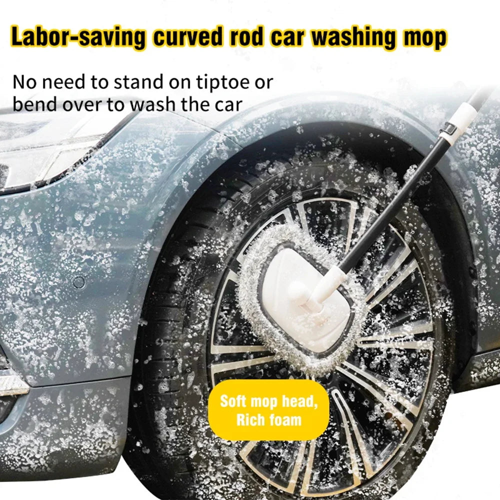 Car Wash Brush Car Cleaning Brush Telescoping Long Handle Mop Soft Hair Chenille Broom Universal Window Wash Auto Accessories