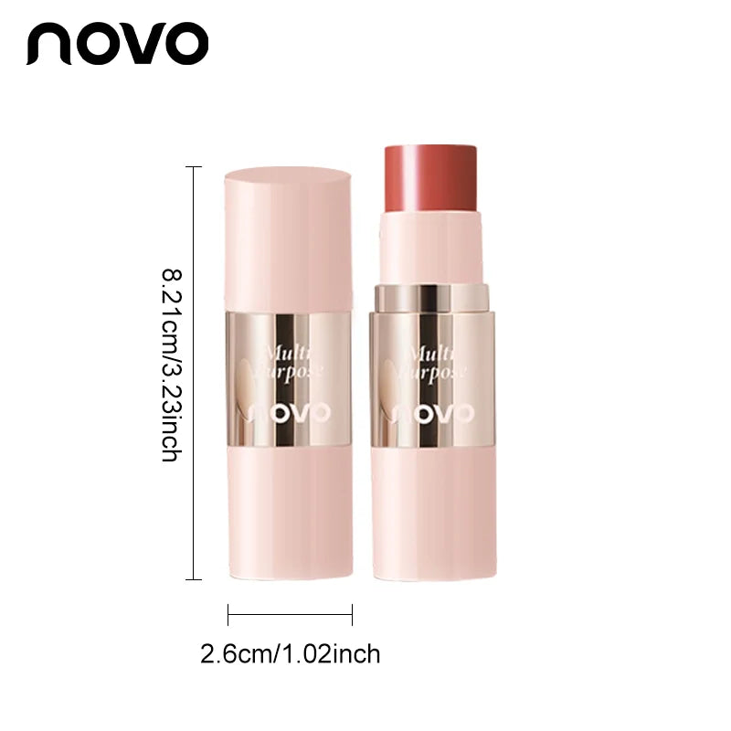 Multi-Use Cream Blush Stick For Eyes, Lips & Cheek, Nourishes & Moisturizes, Long-Wearing Blendable, Waterproof, Smooth Texture