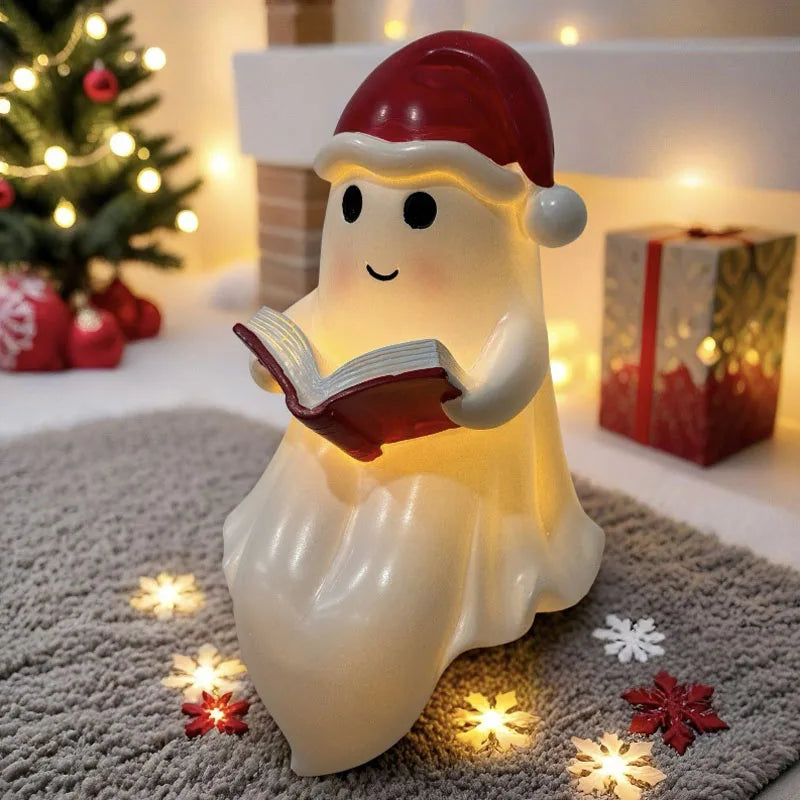 New Cute Ghost Reading Book Lamp Cute Ghost Reading Light LED Halloween Craft Ornament Gift