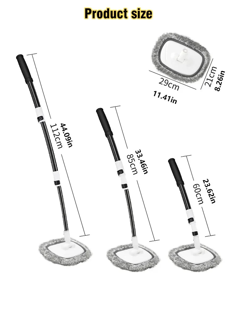 Car Wash Brush Car Cleaning Brush Telescoping Long Handle Mop Soft Hair Chenille Broom Universal Window Wash Auto Accessories