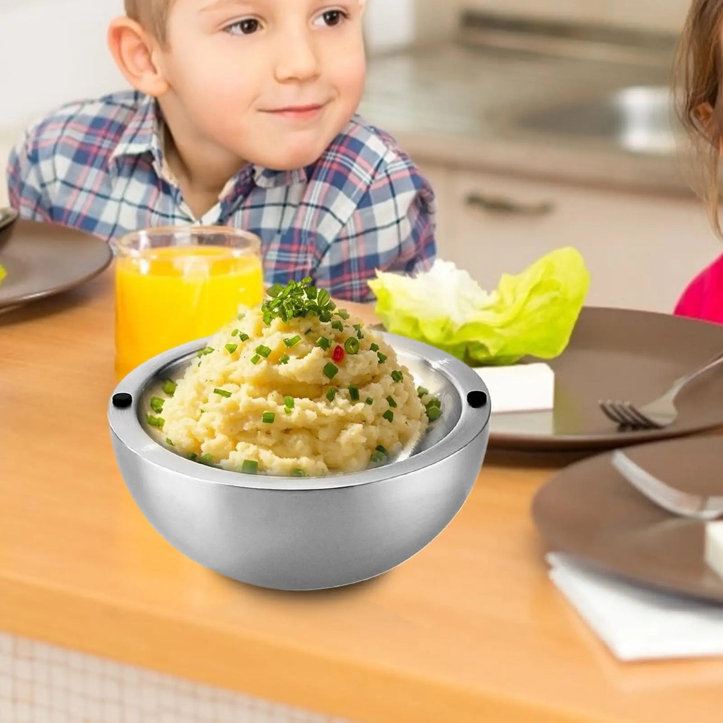 Chilled Serving Bowl Double walled stainless steel thick insulated bowl Insulated Dip Chiller Bowl for Sauces Guacamole Salad