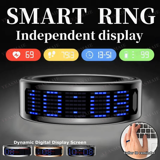 Call ID Reminder Smart Ring Heart Rate Blood Pressure Monitor Men Women Smartring 5ATM Waterproof Health Multi Sports Ring 2026