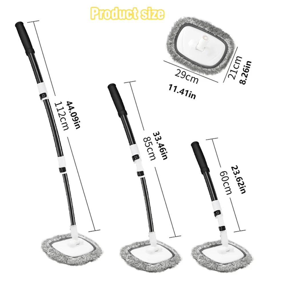 Car Wash Brush Car Cleaning Brush Telescoping Long Handle Mop Soft Hair Chenille Broom Universal Window Wash Auto Accessories