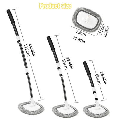 Car Wash Brush Car Cleaning Brush Telescoping Long Handle Mop Soft Hair Chenille Broom Universal Window Wash Auto Accessories
